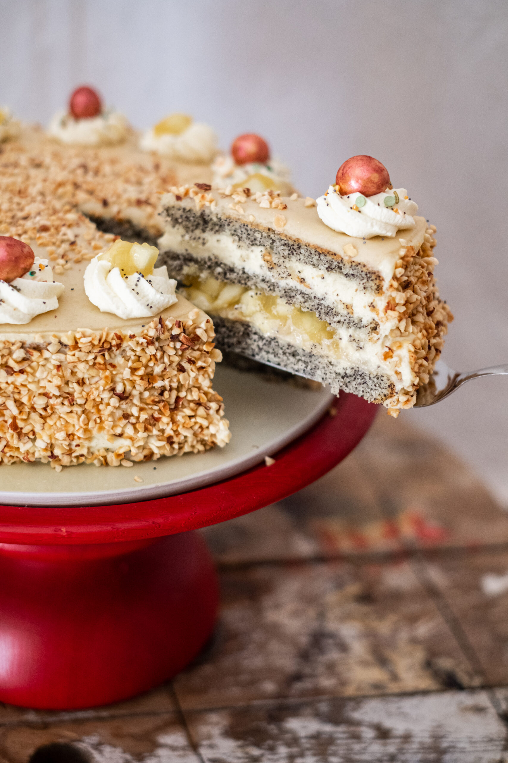 Mohn Torte mit Apfelfüllung mehlundmehr